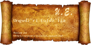 Ungvári Eulália névjegykártya